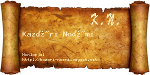 Kazári Noémi névjegykártya